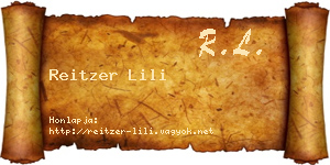 Reitzer Lili névjegykártya